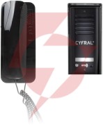 Domofon cyfral cosmo 1-lokatorski kaseta czarna/unifon czarny