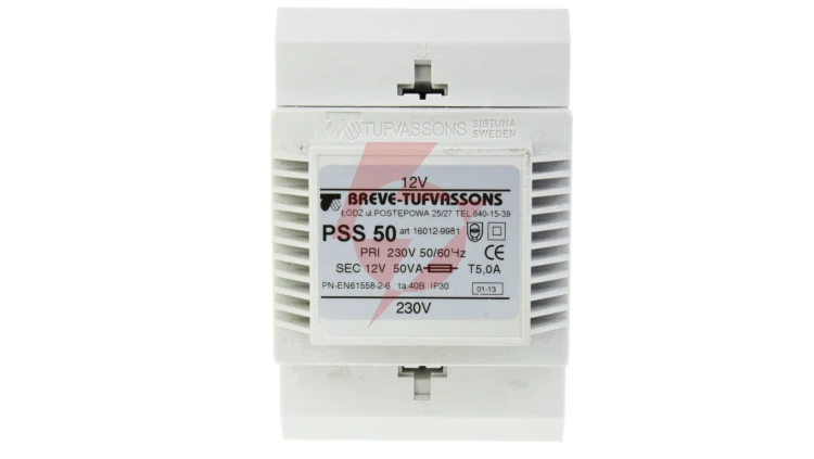 Transformator 1-fazowy modułowy bezpieczeństwa PSS 50 230/ 12V 4,0A, na szynę DIN, IP30, Ta 40, 16012-9981