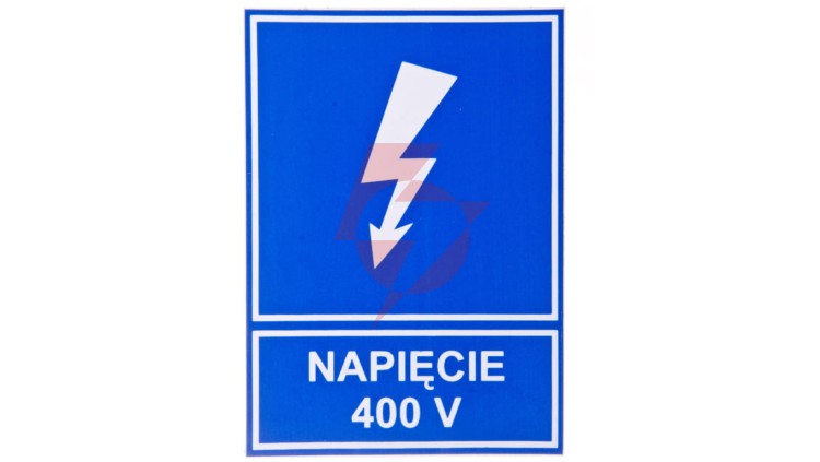 Tabliczka /znak informacyjny/ TZI 52X74S NAP.400V E04TZ-01041110900 /10szt./