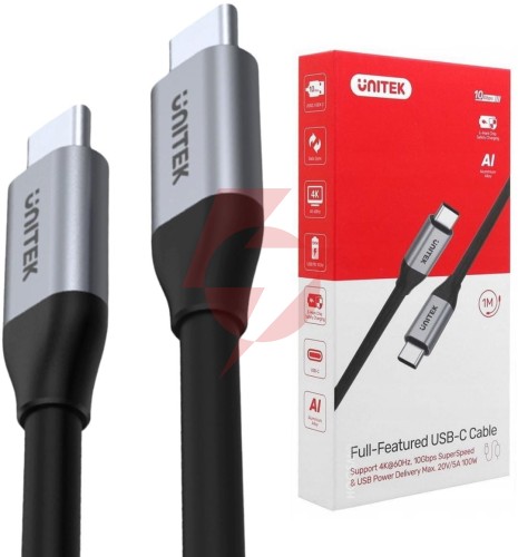 Kabel usb unitek usb-c na usb-c 10gbps 4k 60hz 20v/5a | przewód usb, 