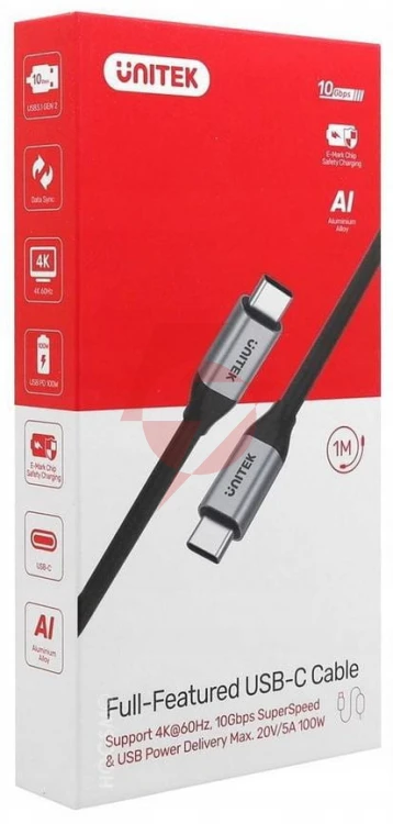 Kabel usb unitek usb-c na usb-c 10gbps 4k 60hz 20v/5a | przewód usb, 