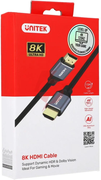 Kabel hdmi unitek c137w 2.1 8k, uhd, 1,5m