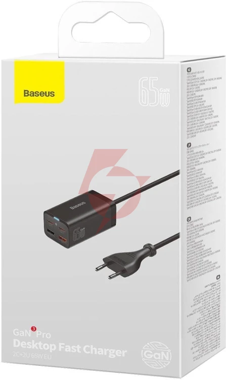Ładowarka sieciowa baseus gan 3 pro desktop charger ccgp040101 65w 2x usb-a 2x usb-c pd 3.0 qc 4.0