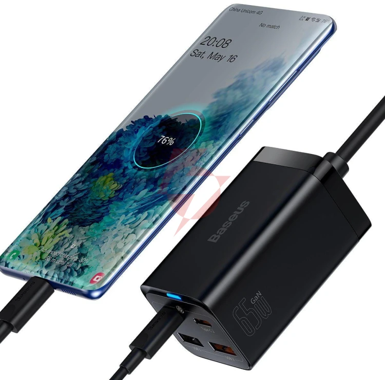 Ładowarka sieciowa baseus gan 3 pro desktop charger ccgp040101 65w 2x usb-a 2x usb-c pd 3.0 qc 4.0