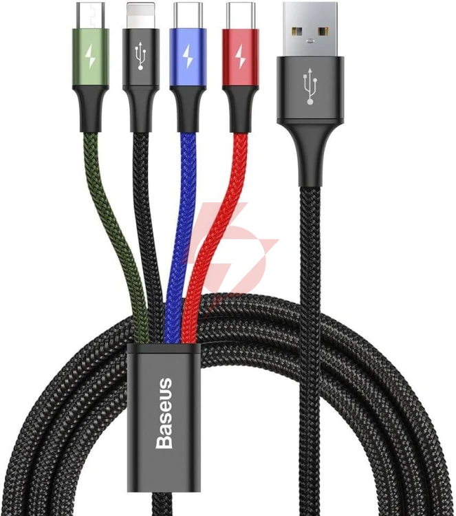 Kabel 4w1 usb-a / lighting iphone 2x usb-c micro-usb baseus cafule ca1t4-b01 1.2m 3.5a w oploci