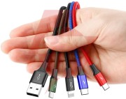 Kabel 4w1 usb-a / lighting iphone 2x usb-c micro-usb baseus cafule ca1t4-b01 1.2m 3.5a w oploci