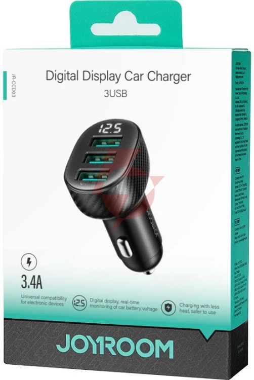 Ładowarka samochodowa joyroom jr-ccd03 17w 3.4a 3x usb-a