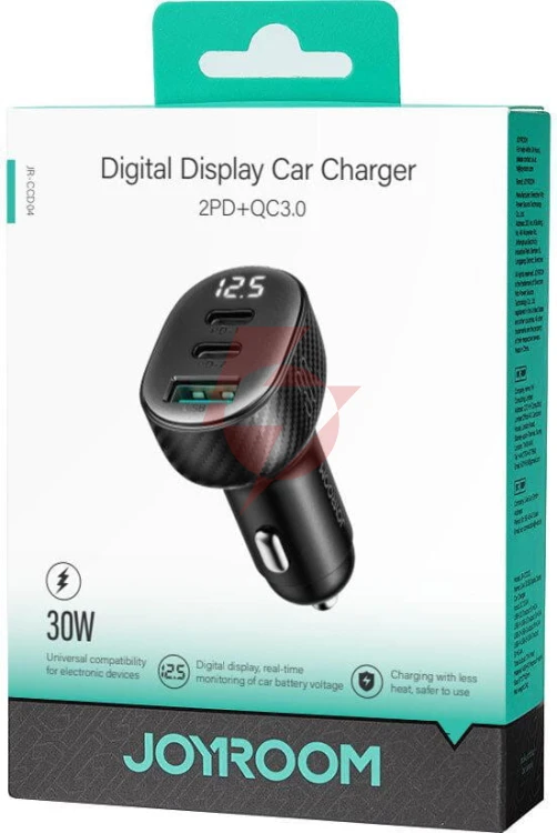 Ładowarka samochodowa joyroom jr-ccd04 30w 4a 2x usb-c 1x usb-a pd qc 3.0