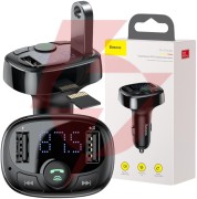 Transmiter fm ładowarka samochodowa baseus enjoy s-09a 3.4a 2x usb-a microsd bt 4.2