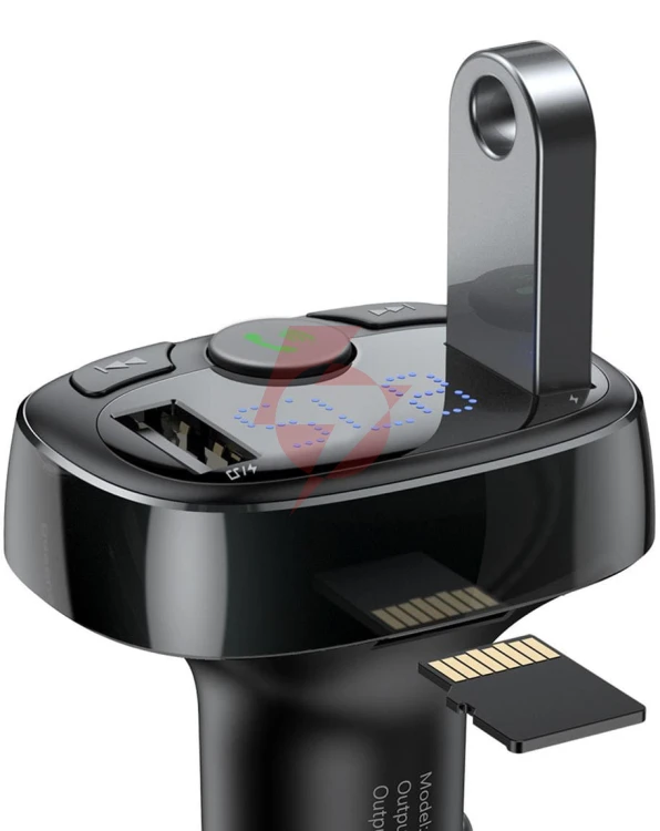 Transmiter fm ładowarka samochodowa baseus enjoy s-09a 3.4a 2x usb-a microsd bt 4.2