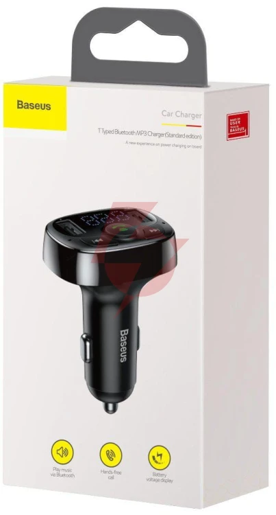 Transmiter fm ładowarka samochodowa baseus enjoy s-09a 3.4a 2x usb-a microsd bt 4.2