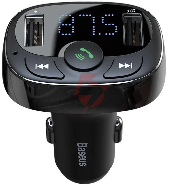 Transmiter fm ładowarka samochodowa baseus enjoy s-09a 3.4a 2x usb-a microsd bt 4.2