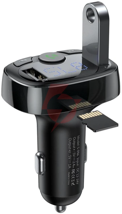 Transmiter fm ładowarka samochodowa baseus enjoy s-09a 3.4a 2x usb-a microsd bt 4.2