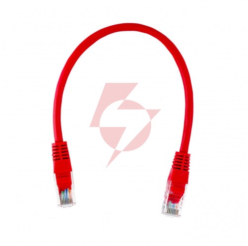 Patchcord u/utp kat.5e 0,25m czerwony 