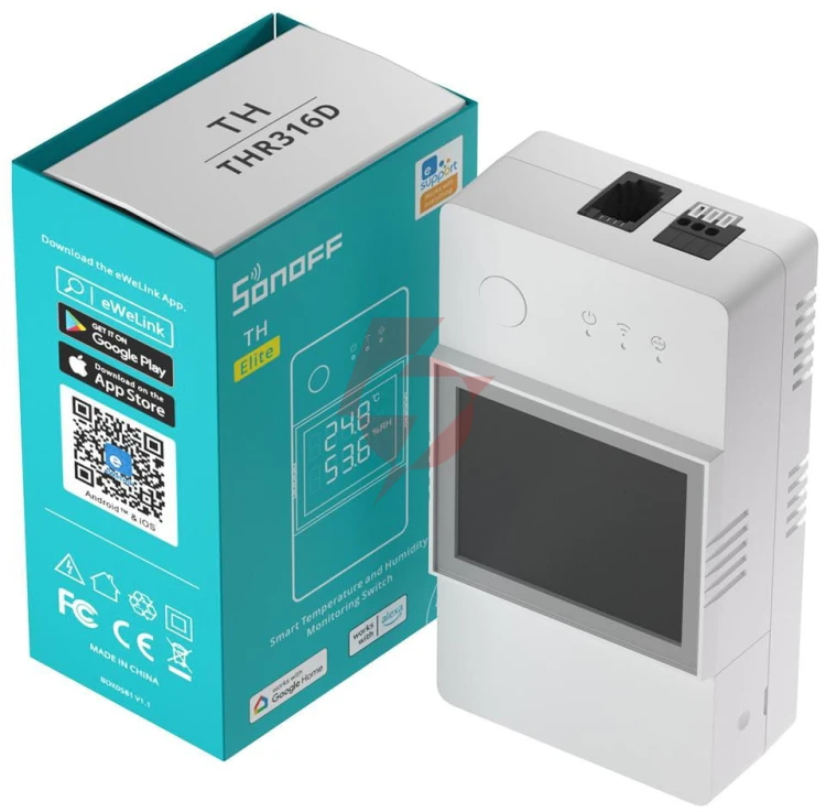 Sonoff th elite | thr316d | przekaźnik wifi z funkcją pomiaru temperatury oraz wilgotności