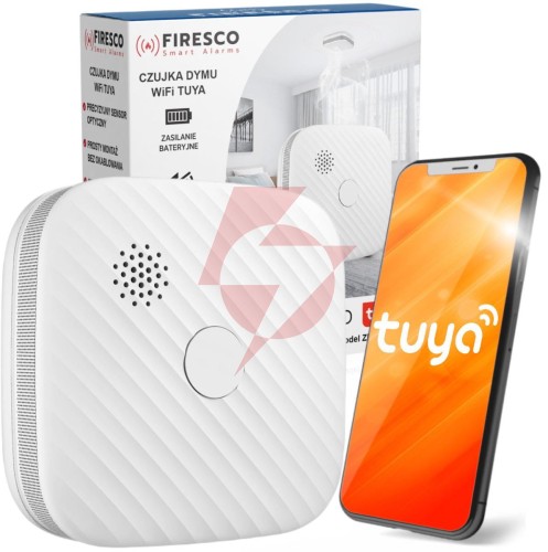 Czujnik dymu firesco zr153sw cb z wifi aplikacja tuya 