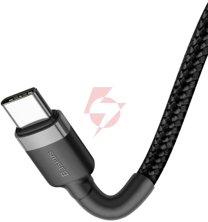 Kabel usb-c / usb-c baseus cafule catklf-hg1 200cm 60w 3a pd 2.0 qc 3.0 czarno-szary w oplocie