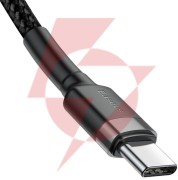 Kabel usb-c / usb-c baseus cafule catklf-hg1 200cm 60w 3a pd 2.0 qc 3.0 czarno-szary w oplocie
