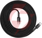 Kabel usb-c / usb-c baseus cafule catklf-hg1 200cm 60w 3a pd 2.0 qc 3.0 czarno-szary w oplocie