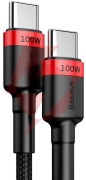 Kabel usb-c / usb-c baseus cafule catklf-al91 200cm 100w 5a pd 2.0 qc 3.0 czarny w oplocie
