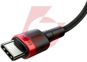 Kabel usb-c / usb-c baseus cafule catklf-al91 200cm 100w 5a pd 2.0 qc 3.0 czarny w oplocie
