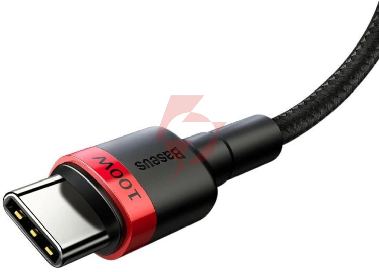 Kabel usb-c / usb-c baseus cafule catklf-al91 200cm 100w 5a pd 2.0 qc 3.0 czarny w oplocie