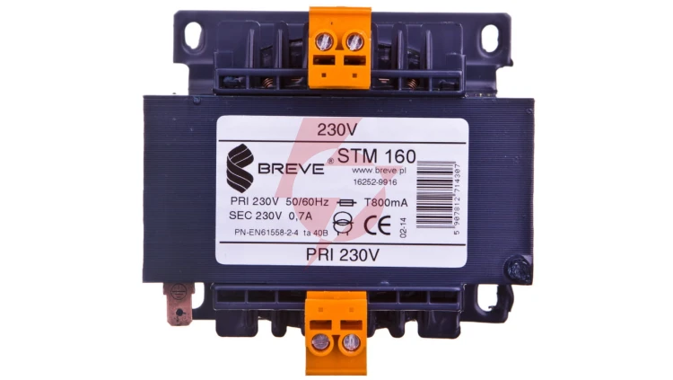 Transformator 1-fazowy separacyjny STM 160 230/230V 0,7A, Ta 40, 16252-9916