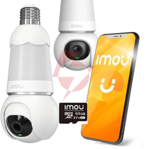 Kamera ip imou kamera żarówka bulb cam 5mp ipc z kartą pamięci 64gb