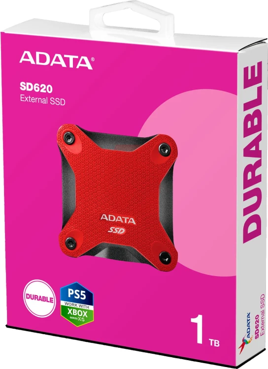 Dysk zewnętrzny ssd adata sd620 1tb czerwony