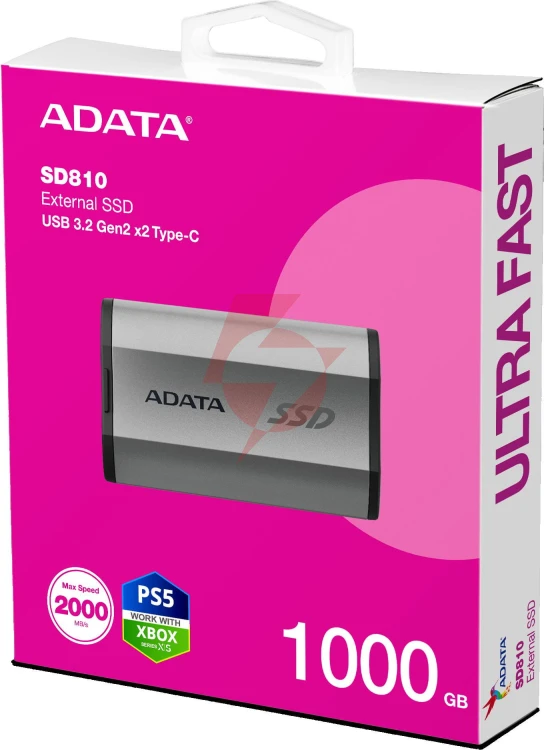 Dysk ssd adata sd810 external 1tb srebrny