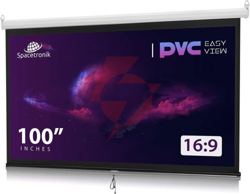 Ekran projekcyjny zwijany ręcznie 100" 16:9 pvc 1.0 gain 160°