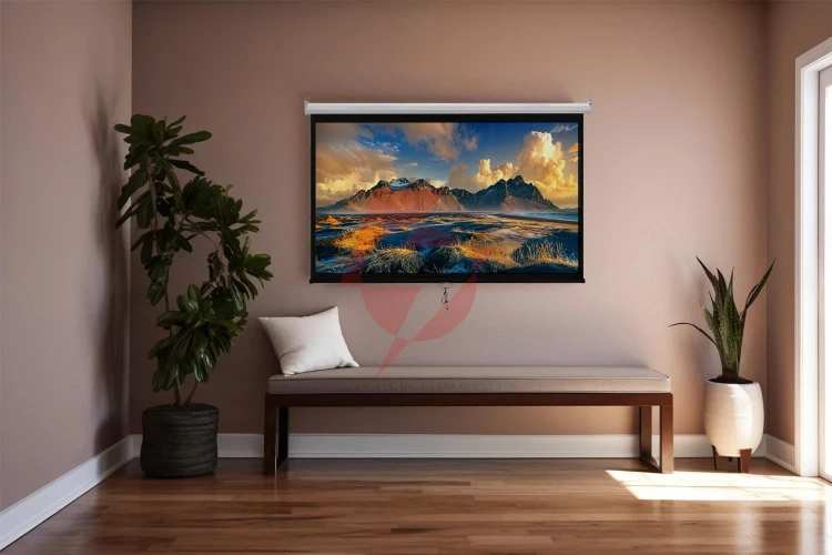 Ekran projekcyjny zwijany ręcznie 100" 16:9 pvc 1.0 gain 160°