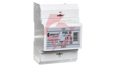 Transformator 1-fazowy modułowy bezpieczeństwa PSS 30 230/ 12V 2,5A, na szynę DIN, IP30, Ta 40, 16012-9983