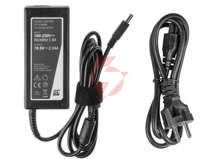 Zasilacz ładowarka do laptopa dell green cell pro ad75ap 19,5v 3,34a 65w 4,5mm/3,0mm