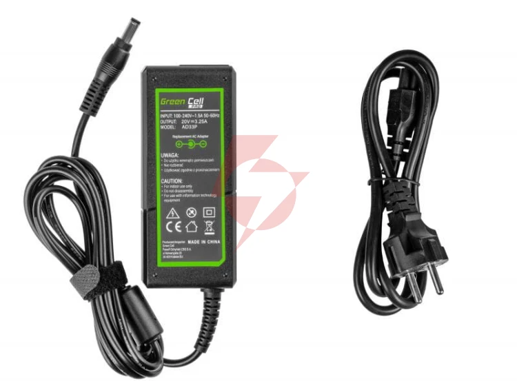 Zasilacz ładowarka do laptopa lenovo green cell pro ad33p 20v 3,25a 65w 5,5mm/2,5mm