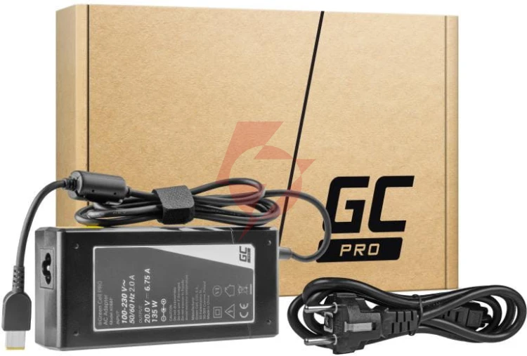 Zasilacz ładowarka do laptopa lenovo green cell pro ad68p 20v 6,75a 135w slim tip