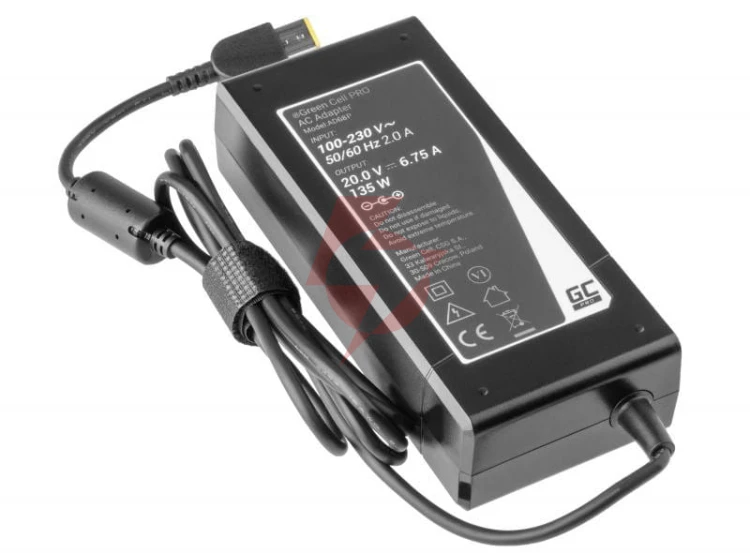Zasilacz ładowarka do laptopa lenovo green cell pro ad68p 20v 6,75a 135w slim tip