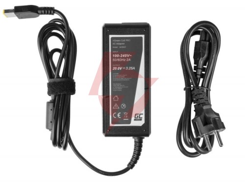Zasilacz ładowarka do laptopa lenovo green cell pro ad38ap 20v 3,25a 65w slim tip