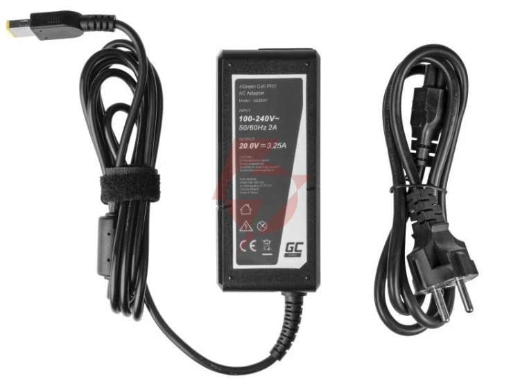 Zasilacz ładowarka do laptopa lenovo green cell pro ad38ap 20v 3,25a 65w slim tip