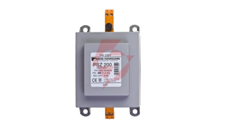Transformator 1-fazowy bezpieczeństwa PSZ 200 230/ 24V 8,3A, na szynę DIN, IP30, Ta 40, 16024-9951