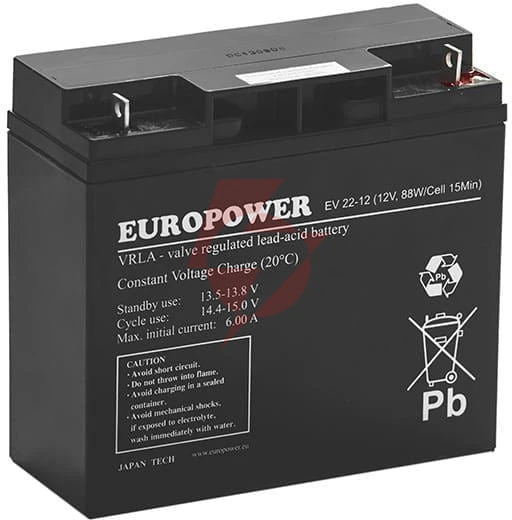 Akumulator agm europower serii ev 12v 20ah/c10