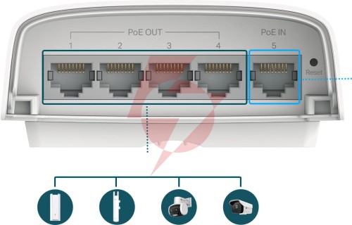 Switch tp-link sg2005p-pd (outdoor) (poe-in)