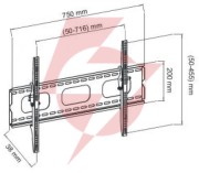 Uchwyt tv ścienny led/lcd art 32-70 reg.w pionie