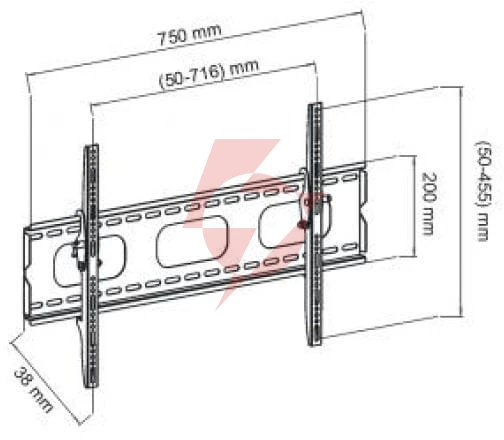 Uchwyt tv ścienny led/lcd art 32-70 reg.w pionie