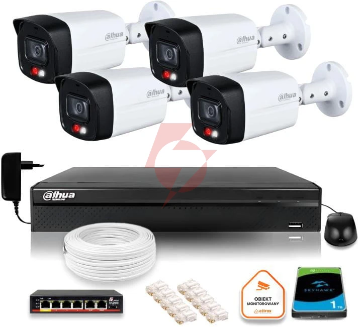 Zestaw monitoringu ip dahua 4 kamery ipc-hfw1439tl1-a-il 4mpx