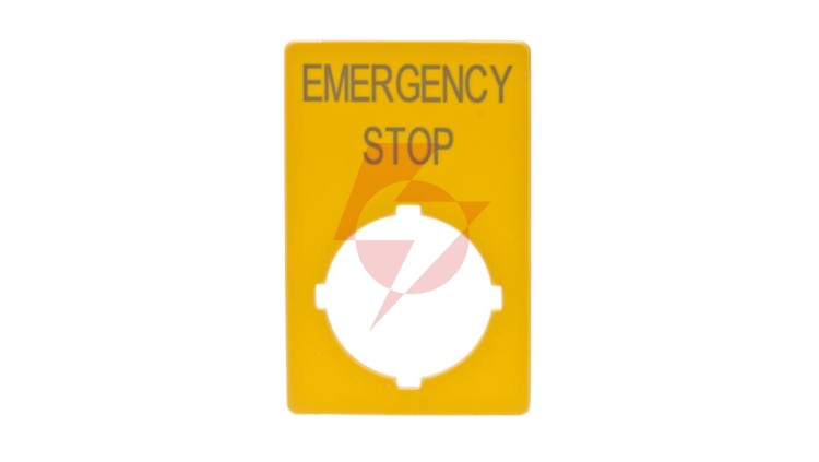 Tabliczka opisowa żółta prostokątna EMERGENCY STOP M22-XZK-GB99 216472