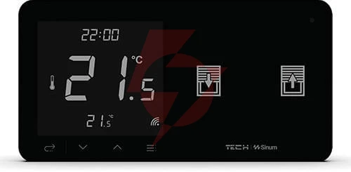 Przewodowy regulator pokojowy z włącznikiem rolet czarny wzr-02mp tech sterowniki