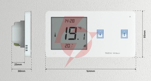 Przewodowy regulator pokojowy z włącznikiem rolet biały wzr-02ml tech sterowniki