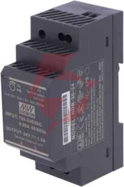Przewodowy zasilacz 24v dc 30w na szynę din czarny zs-24/30 tech sterowniki