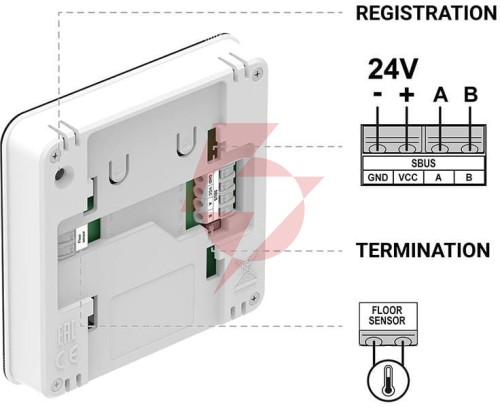 Przewodowy regulator pokojowy sinum czarny r-s2 tech sterowniki